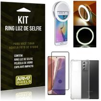 Kit Flash Ring Galaxy Note 20 Flash Ring + Capa Anti Impacto + Película de Vidro 3D - Armyshield