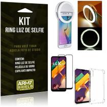 Kit Flash Ring LG K22 Plus Flash Ring + Capa Anti Impacto + Película de Vidro 3D - Armyshield