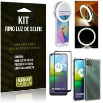 Kit Flash Ring Moto G9 Power Flash Ring + Capa Anti Impacto + Película de Vidro 3D - Armyshield