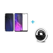 Kit Flash Selfie Moto G8 Plus + Capa + Película De Vidro 3D