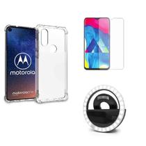 Kit Flash Selfie Moto One Vision + Capa + Película De Vidro 3D