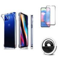 Kit Flash Selfie Motorola Moto G 5G + Capa + Película De Vidro 3D