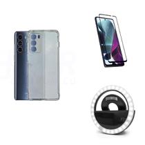 Kit Flash Selfie Motorola Moto G200 + Capa + Película De Vidro 3D