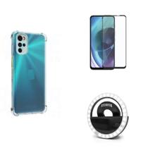Kit Flash Selfie Motorola Moto G22 + Capa + Película De Vidro 3D
