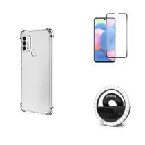 Kit Flash Selfie Motorola Moto G30 + Capa + Película De Vidro 3D