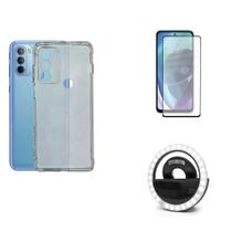 Kit Flash Selfie Motorola Moto G31 + Capa + Película De Vidro 3D