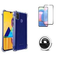 Kit Flash Selfie Samsung Galaxy M21s + Capa + Película Vidro 3D