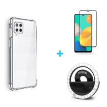 Kit Flash Selfie Samsung Galaxy M22 + Capa + Película Vidro