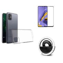 Kit Flash Selfie Samsung Galaxy M51 + Capa + Película Vidro