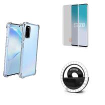 Kit Flash Selfie Samsung Galaxy S20 Plus + Película Vidro 3D + Capa