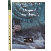 Kit Flauta Irlandesa Feadóg Re D Escovada com Livro Tutorial