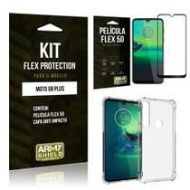 Kit Flex Protection Moto G8 Plus Capa Anti Impacto + Película Flex 5D - Armyshield