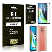 Kit Flex Protection Moto G9 Play Capa Anti Impacto + Película Flex 5D - Armyshield