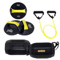 Kit Flexão Giratório + Elástico de Resistência Everlast + Som