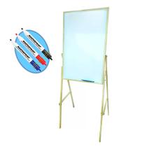 Kit flip chart quadro branco madeira 60 x 90 + 3 canetas