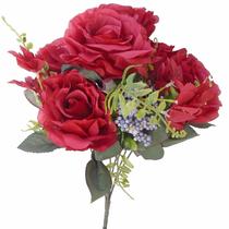 Kit flor artificial 8 Buques de Rosas Vermelhas - Decora Flores Artificiais
