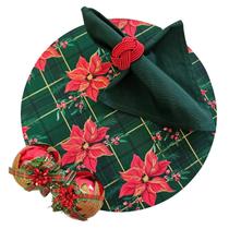 Kit Flor Natal Verde 6 Lugares Capa Sousplat Base Guard. PG