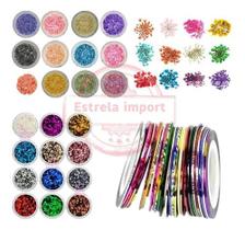 Kit Flor Seca Madre Pérola Glitter Fita Unha Oferta Atacado Kit Flor Seca Madre Pérola Glitter Fita Unha Oferta Atacado