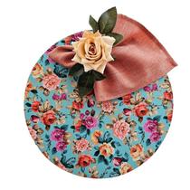 Kit Floral Azul 12 Lugares Capa Sousplat Base Guardanapo PG