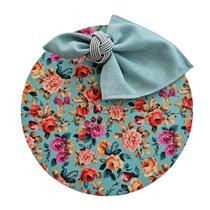 Kit Floral Azul 8 Lugares Capa Sousplat Guardanapo Anel PG Kit Floral Azul 8 Lugares Capa Sousplat Guardanapo Anel PG