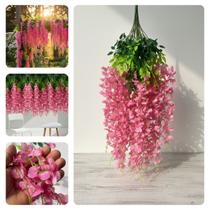 Kit Flores Artificiais Pendentes de Cerejeira Galho Grande Decoração Suspensa 105cm Pessegueiro Decorativo Enfeite de Festas e Casa DE2325