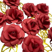 Kit flores de papel vermelho 30 unid