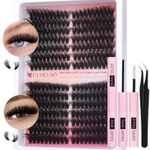 Kit Fluffy Lash Clusters, extensão de cílios de volume EYDEVRO 80D100D