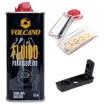 Kit Fluido Volcano 133ml Pedra Pavio E Vedação Anti-evaporação