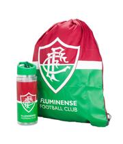 Kit Fluminense Garrafa 450ml e Mochila Saco Oficial, Presente Torcedor Tricolor