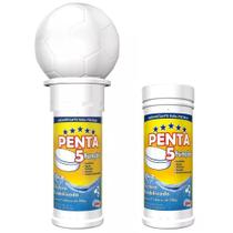 Kit Flutuador Bola Penta 7 Tabletes Cloro Para Piscina Hidroall + 1 Refil