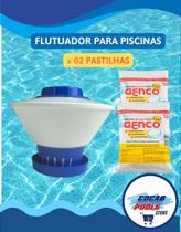 KIT FLUTUADOR CLORADOR Margarida COM 2 Pastilhas GENCO 200g Flutuante Tratamento de Piscina Desinfecção Eficiente KIT FLUTUADOR CLORADOR Margarida COM 2 Pastilhas GENCO 200g Flutuante Tratamento de Piscina Desinfecção Eficiente