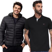 Kit FMF Jaqueta Puffer e Camisa Polo Masculina