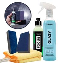 Kit Focus Vonixx + Glazy 500ml + Taco de Lona e Carpete + Pano Cadillac