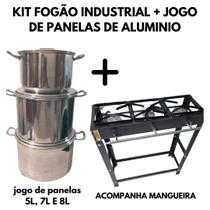 kit fogão industrial e panelas de aluminio