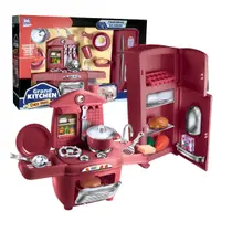 Kit Fogaozinho De Brinquedo Com Geladeira Grand Kitchen Chef Kids 18 Pecas