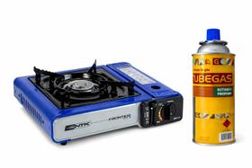 Kit Fogareiro De Mesa Portátil Frontier Flex Com Maleta Nautika Acompanha Gás Camping Acampamento Fogão -