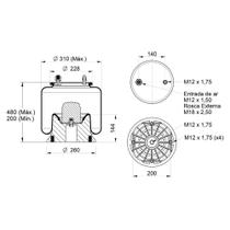 Kit Fole Pneumática Suspensão Eixo c/ Base VW Titan - 2 Un