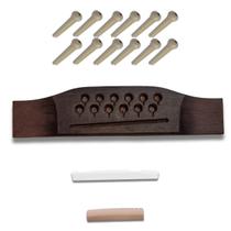 Kit Folk Cavalete 12 Cordas Aço + Rastilho + Nut + 12 Pin Wh