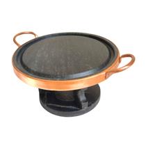 Kit Fondue Carne Pedra Sabão Grelha 22 Cm Comida Saudável