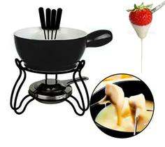 Kit Fondue Ceramica Lausanne Hauksfrat Preto Kit Fondue Ceramica Lausanne Hauksfrat Preto
