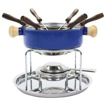 Kit Fondue Em Aço Inox Colorido Conjunto Para Restaurante Fundi Derreter Chocolate Queijo Carnes