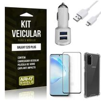 Kit Fone Bluetooth Hrebos Galaxy S20 Plus+ Capa Anti + Película Vidro 3D- Armyshield