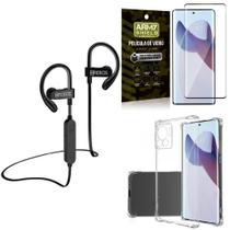 Kit Fone Bluetooth Hs188 Moto Edge 30 Fusion + Capa E Pel 3D