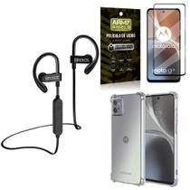 Kit Fone Bluetooth Hs188 Moto G32 + Capa E Película 3D