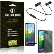 Kit Fone Bluetooth KD901 Moto G9 Power + Capa Anti Impacto + Película Vidro 3D - Armyshield