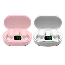 Kit Fone De Ouvido Rosa E Branco Bluetooth Sem Fio 5.3