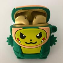 Kit Fone de Ouvido Sem Fio com Capa Pikachu Cores