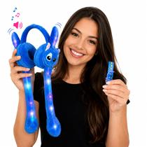 Kit Fone Divertido Levanta Orelhas LED + Pulseira Stitch Infantil Adulto