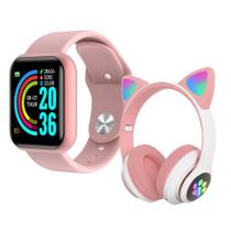 Kit Fone Gatinho Bluetooth Led + Relogio Smart watch D20 Kit Fone Gatinho Bluetooth Led + Relogio Smart watch D20