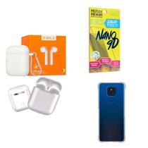 Kit Fone Sem fio + Capinha Motorola E7 Plus + Película 9D - AGold